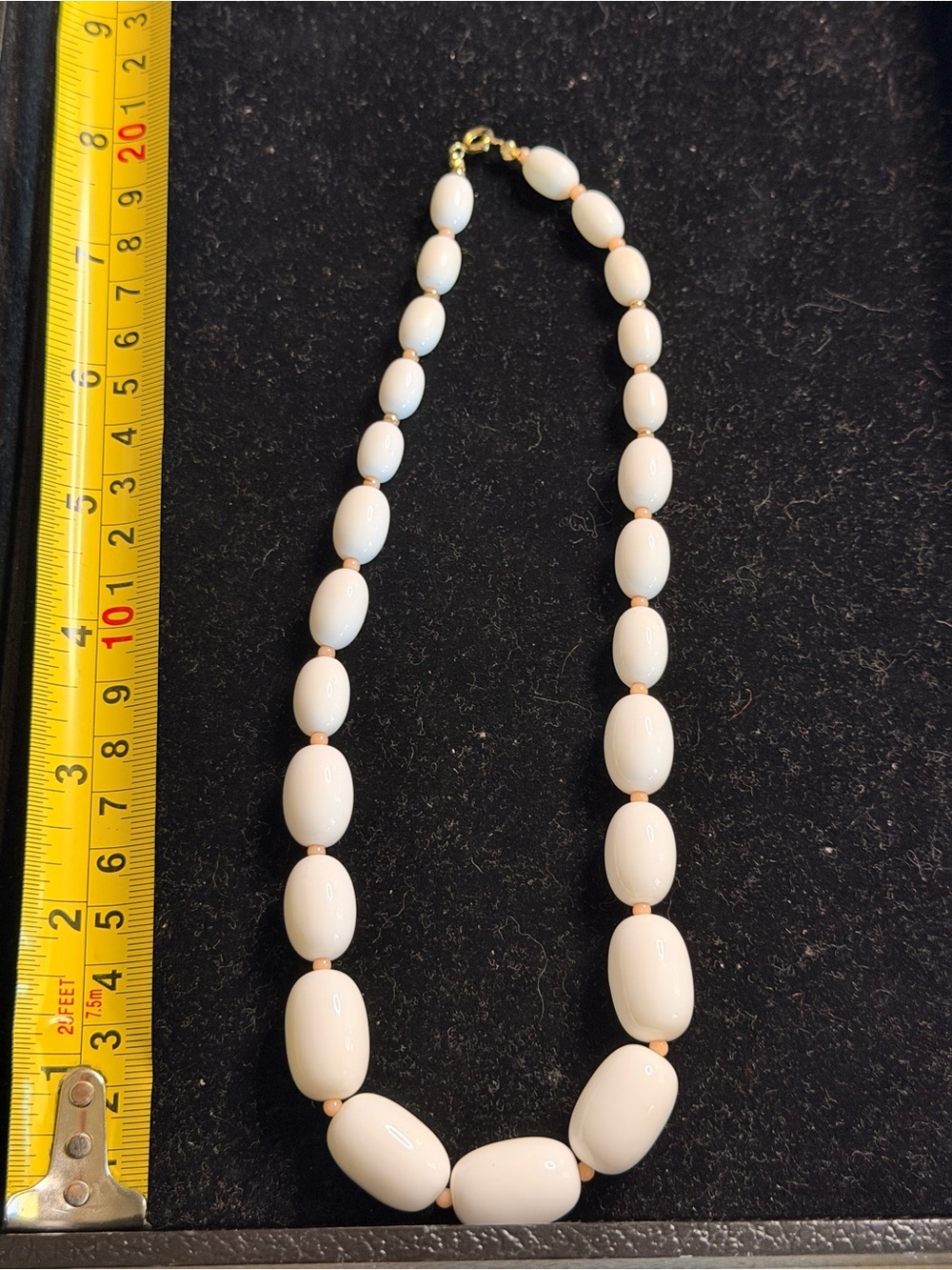 Classic Vintage White & tiny Pink Bead Necklace - Elegant Women’s Jewelry